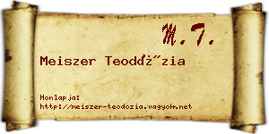 Meiszer Teodózia névjegykártya